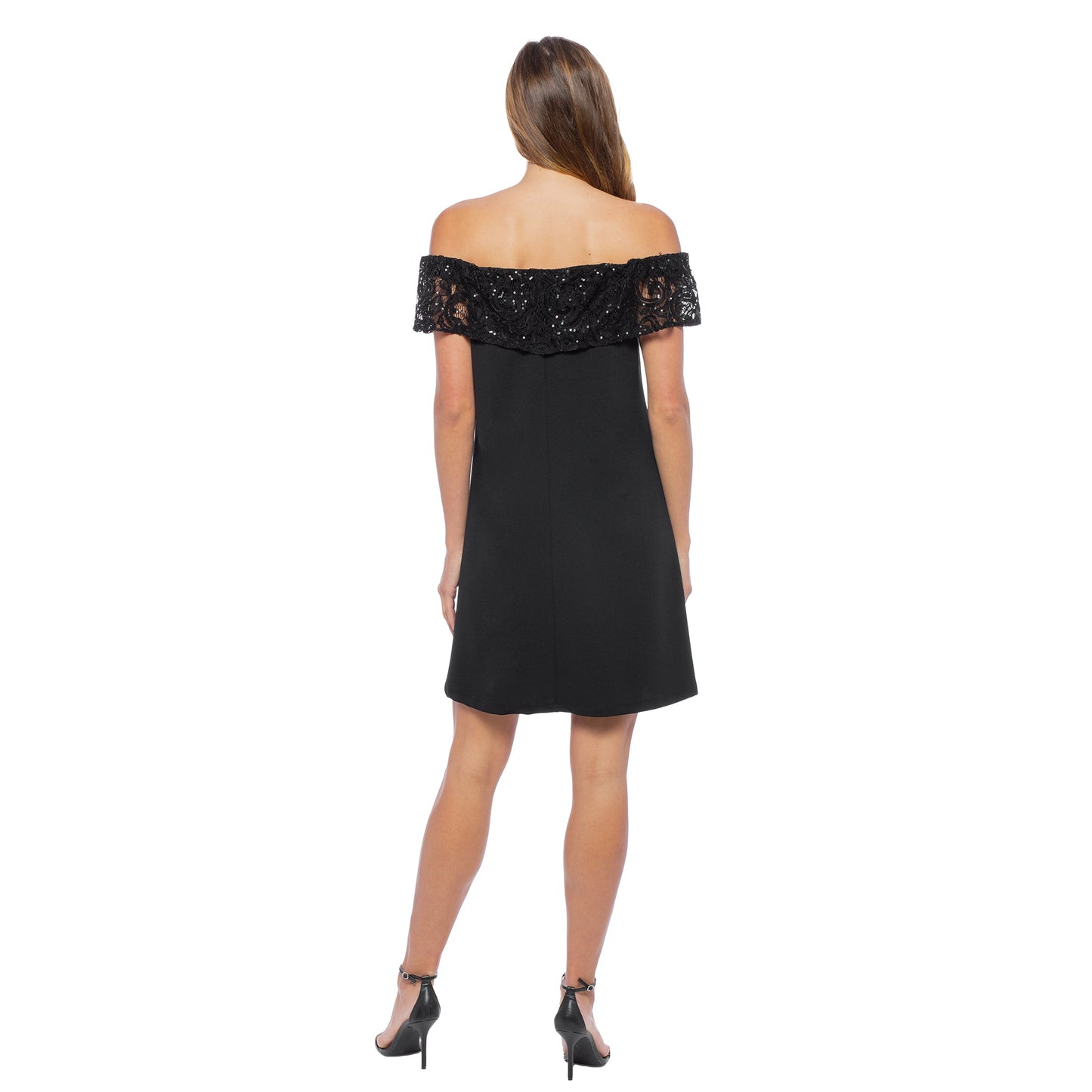 Copy of Off-the-Shoulder Sequin Lace Swing Dress