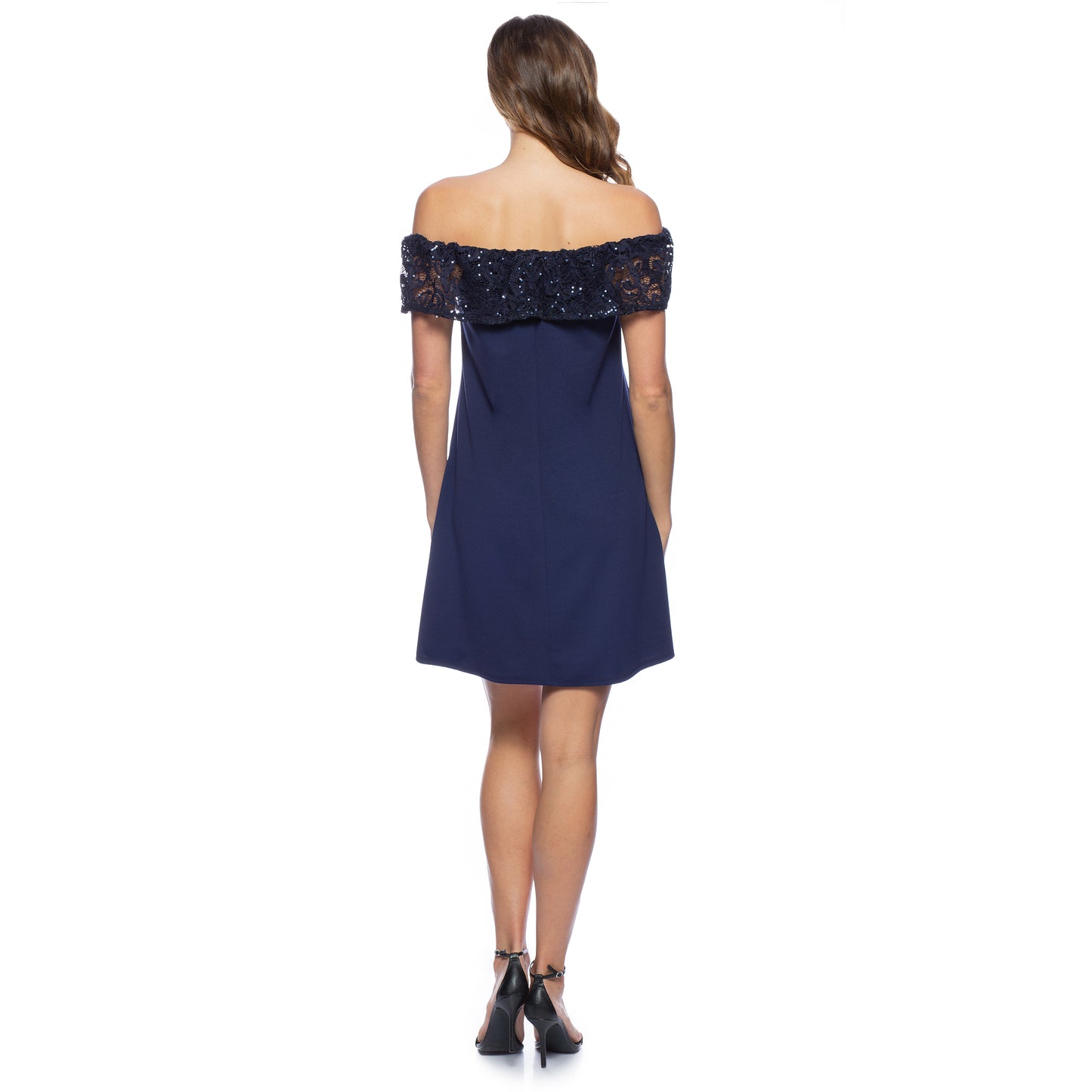 Copy of Off-the-Shoulder Sequin Lace Swing Dress