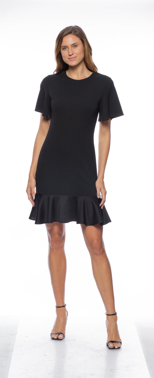 BELL SLEEVE FLOUNCE DRESS