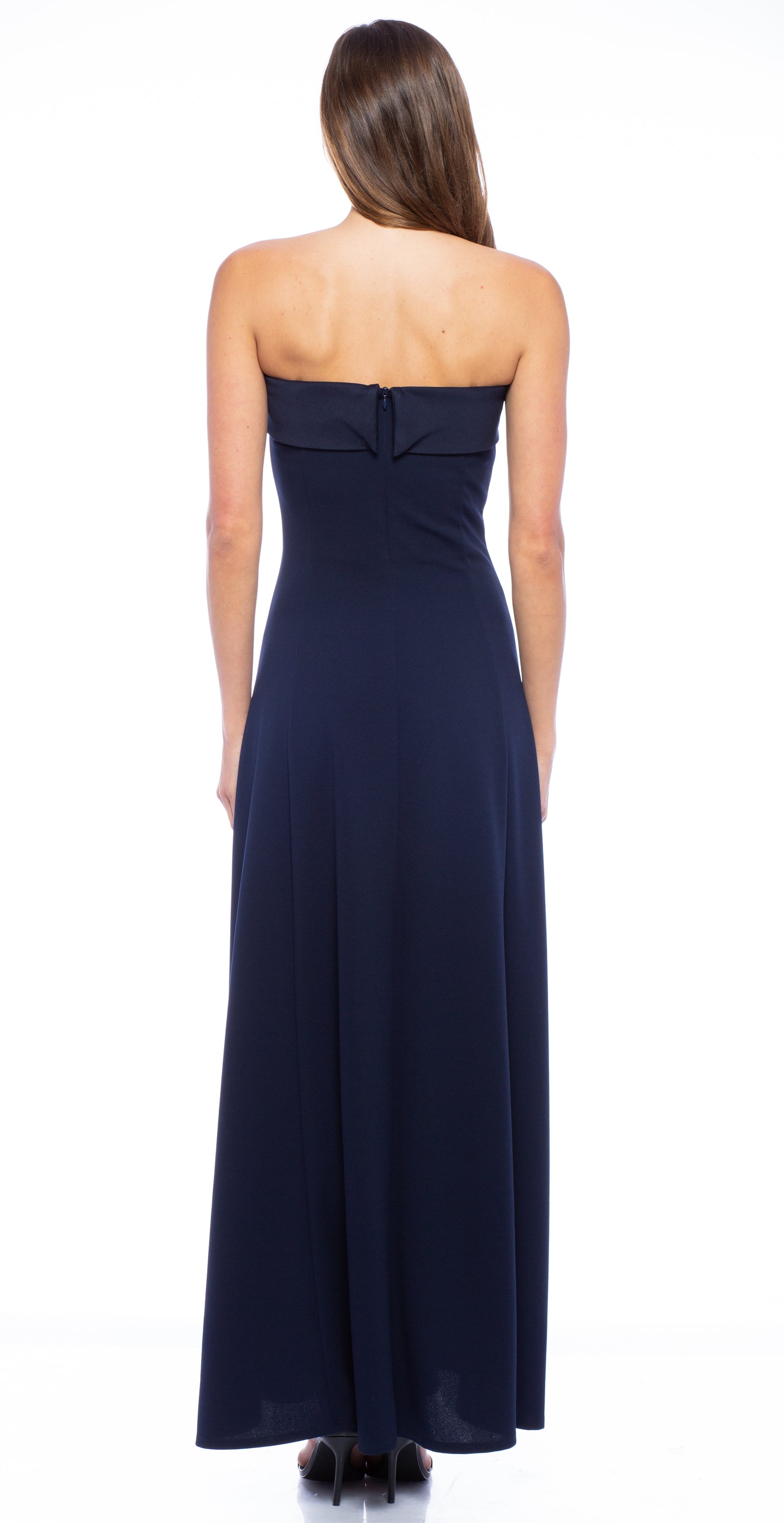 STRAPLESS CREPE DRESS