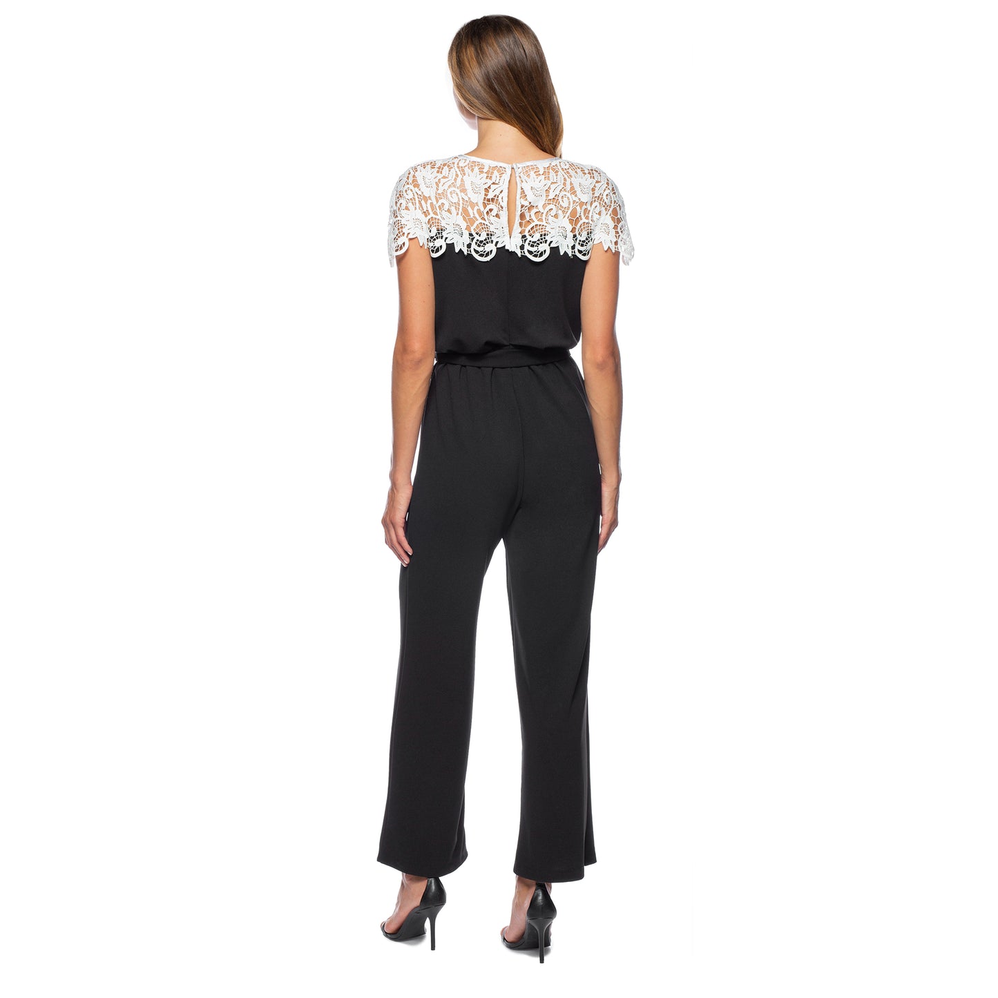 Lace Short Sleeve Jumpsuit